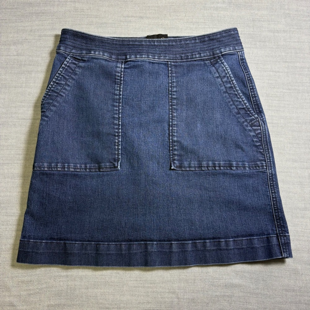 LOFT, Denim Mini Skirt, 2, Dark Blue, Patch Pockets Casual, MSRP $60